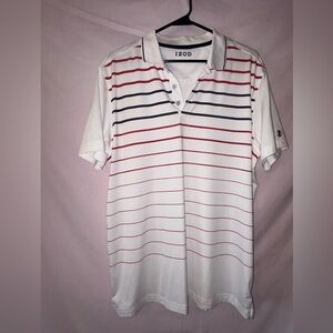 Izod White and Red Polo Shirt with Classic Collar